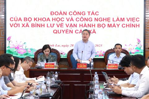 Đoàn công tác của Bộ Khoa học và Công nghệ làm việc với  tỉnh Lai Châu về vận hành bộ máy chính quyền cấp xã